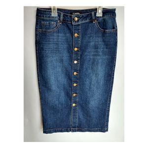 d jeans Denim Button Front Jean Skirt Size 10